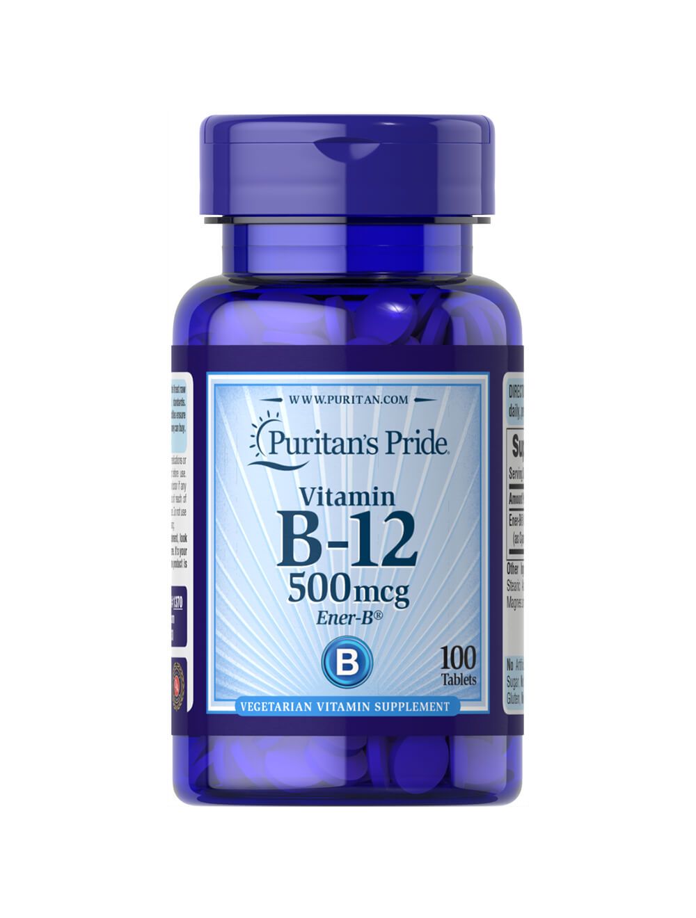 Bevestigen verbrand Vrijgevig Puritan's Pride Vitamine B-12 500 mcg ener-B 100 Tabletten 1370