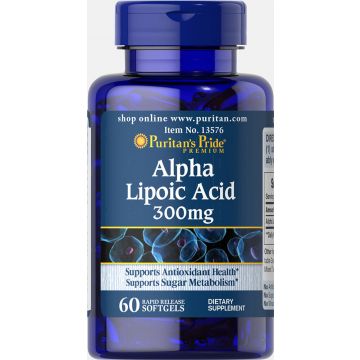 Puritan's Pride Alpha Lipoic Acid 300 mg 60 softgels 13576