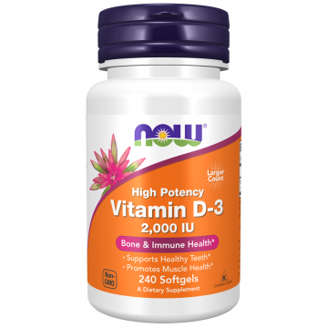 NOW Vitamine D-3 2000 IU 240 softgels