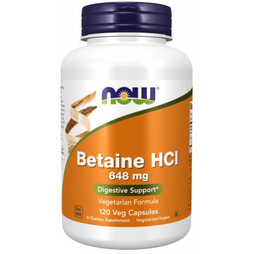 NOW Bétaïne HCI 648mg 120 gélules