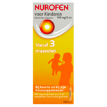 Nurofen Pour Enfants à partir de 3 mois Suspension Sans Sucre Saveur Orange 100mg/5ml | 100ml