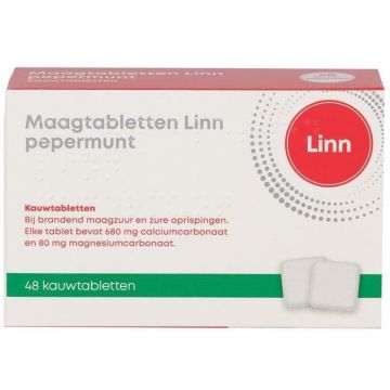 Linn Maagkauwtabletten Pepermunt 48 Tabletten