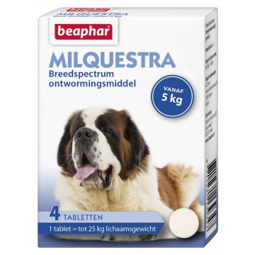 Beaphar Milquestra ver comprimés chien 4 comprimés de 5 à 25 kg