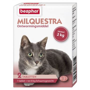 Beaphar Milquestra ver comprimés chat 2 comprimés de 2 à 12 kg