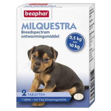 Beaphar Milquestra ver comprimés petit chien / chiot 2 comprimés 0,5 - 10 kg