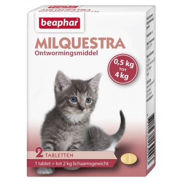 Beaphar Milquestra ver comprimés petit chat/chaton 2 comprimés 0,5 kg à 4 kg