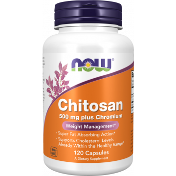 NOW Chitosane 500 mg plus Chroom 120 gélules