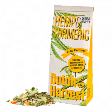 Dutch Harvest Hemp & Turmeric 40 kopjes hennepthee per pak