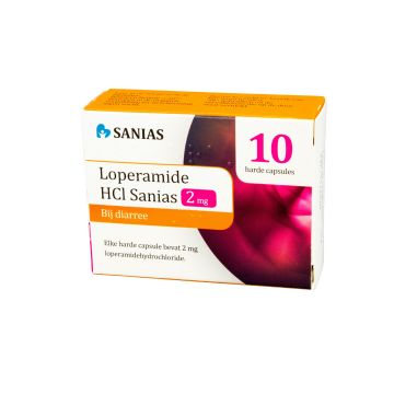 Sanias Loperamide HCI 2mg Inhibiteur de Diarrhée 10 Gélules