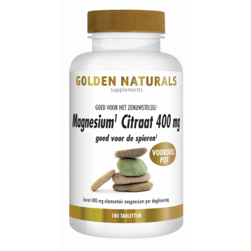 Golden Naturals Citrate de magnésium 400 mg 180 comprimés