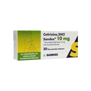 Sandoz Cetirizine 10 mg 30 Tabletten tegen hooikoorts