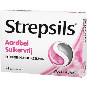 Strepsils Fraise Sans Sucre 24 Pastilles