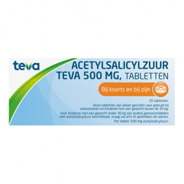 Teva Acide Acétylsalicylique 500mg 20 Comprimés