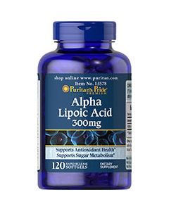 Puritan's Pride Alpha Lipoic Acid 300 mg 120 Softgels 13578