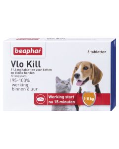 Beaphar Flea Kill+ pour chats et chiens jusqu'à 11 kg 6 Comprimés