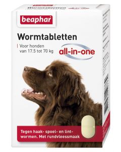 Beaphar Worm Tablets All-in-One 17,5 - 70 kg 2 Comprimés