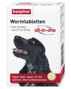 Beaphar Worm Comprimés Tout-en-un chien 2,5 - 20 kg 2 comprimés