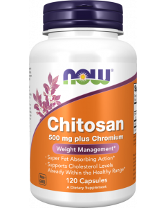 NOW Chitosane 500 mg plus Chroom 120 gélules